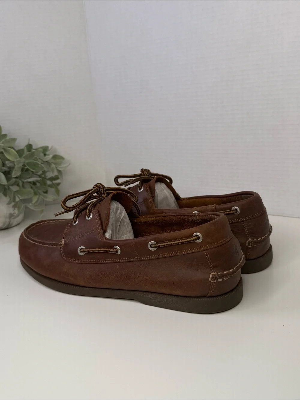 Dockers Mens Vargas Loafers Brown Leather Classic Lace Up Boat Shoes Size 11.5W